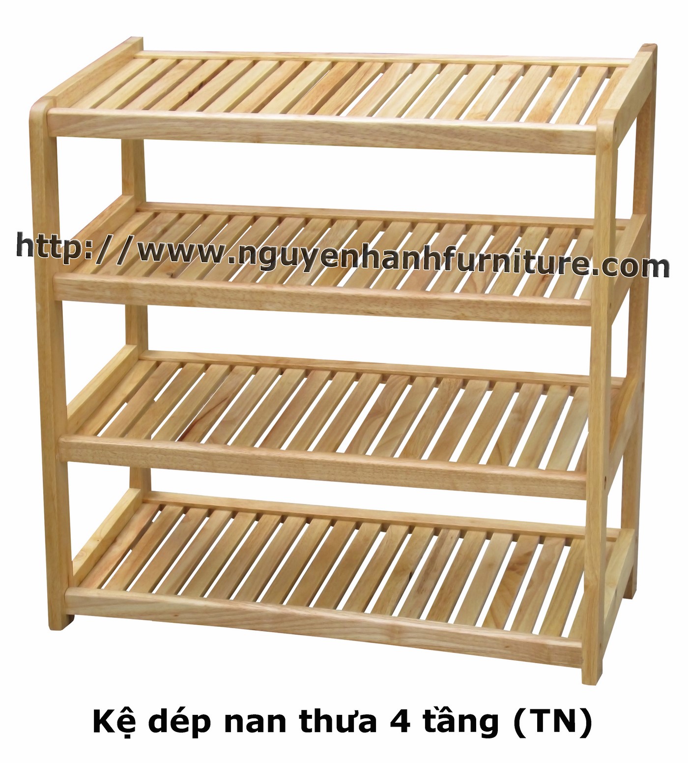Name product: Shoeshelf 4 Floors with sparse blades (Natural) - Dimensions: 62 x 30 x 45 (H) - Description: Wood natural rubber